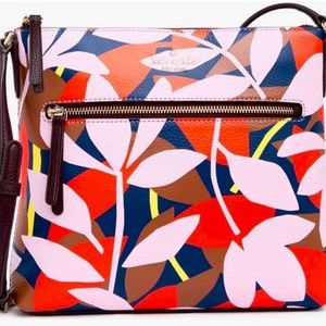 Kate Spade Jackson Tropical Toss Pebbled Leather Crossbody NWT.